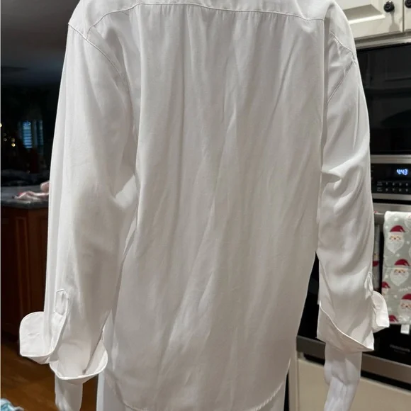 Christine Alexander Elegant White Cat and Bow Rhinestone Button Down Blouse M - Picture 11 of 13